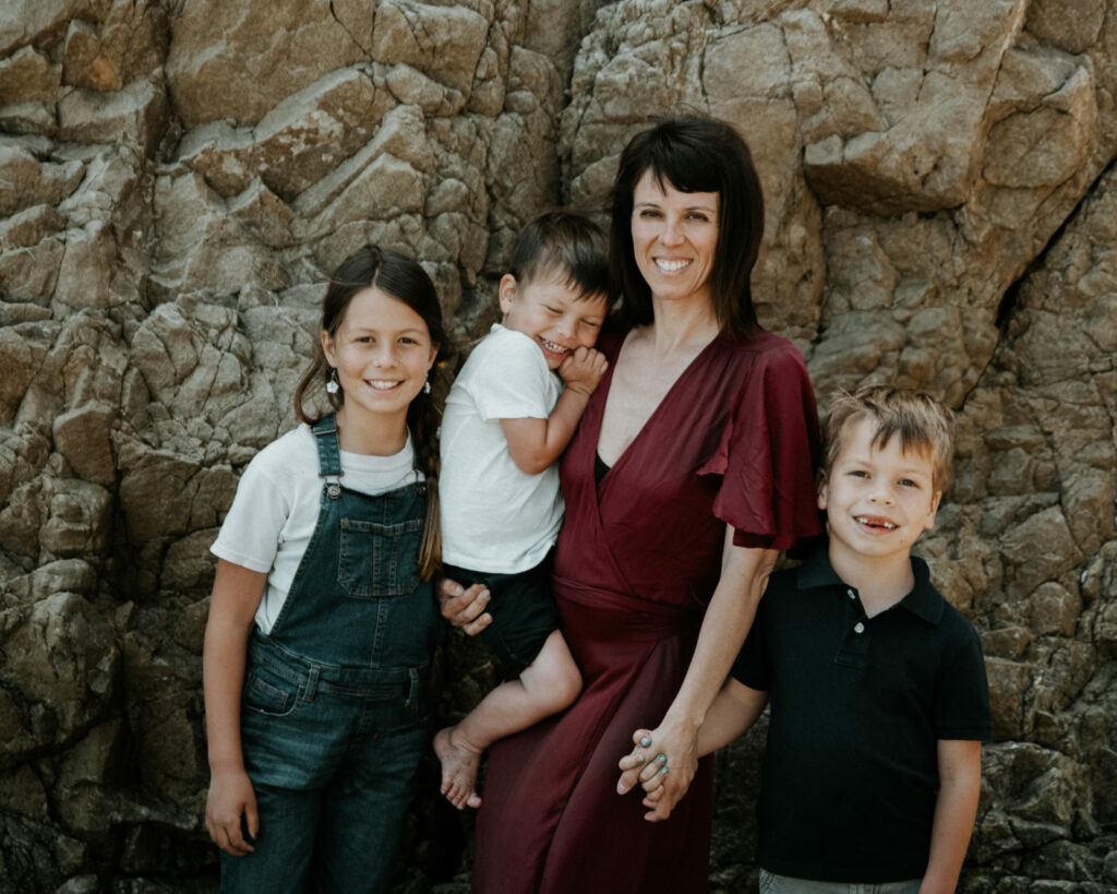 Photographer Diana Hinek with her three children on Mother's Day 2018, a mother's love