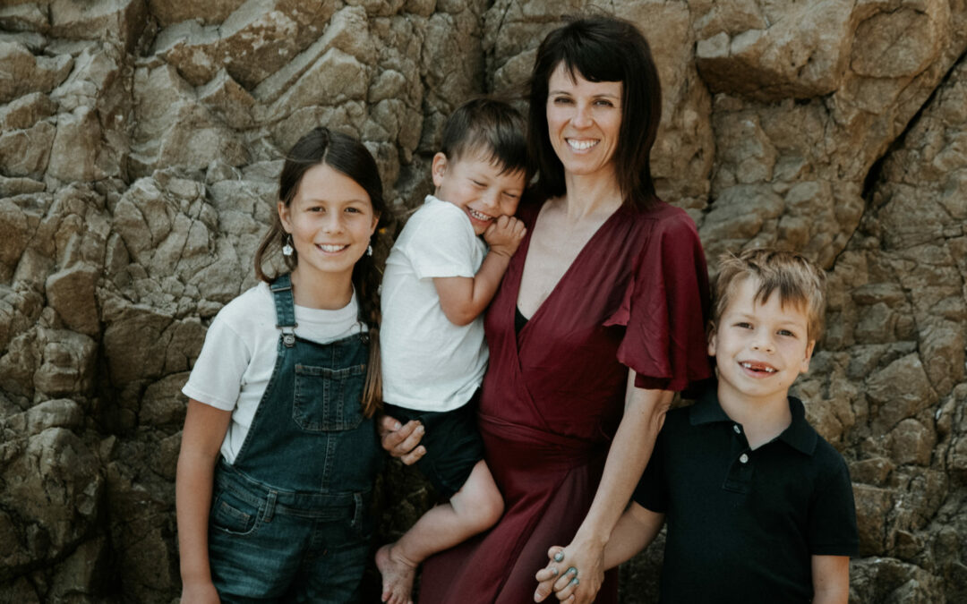 Photographer Diana Hinek with her three children on Mother's Day 2018, a mother's love