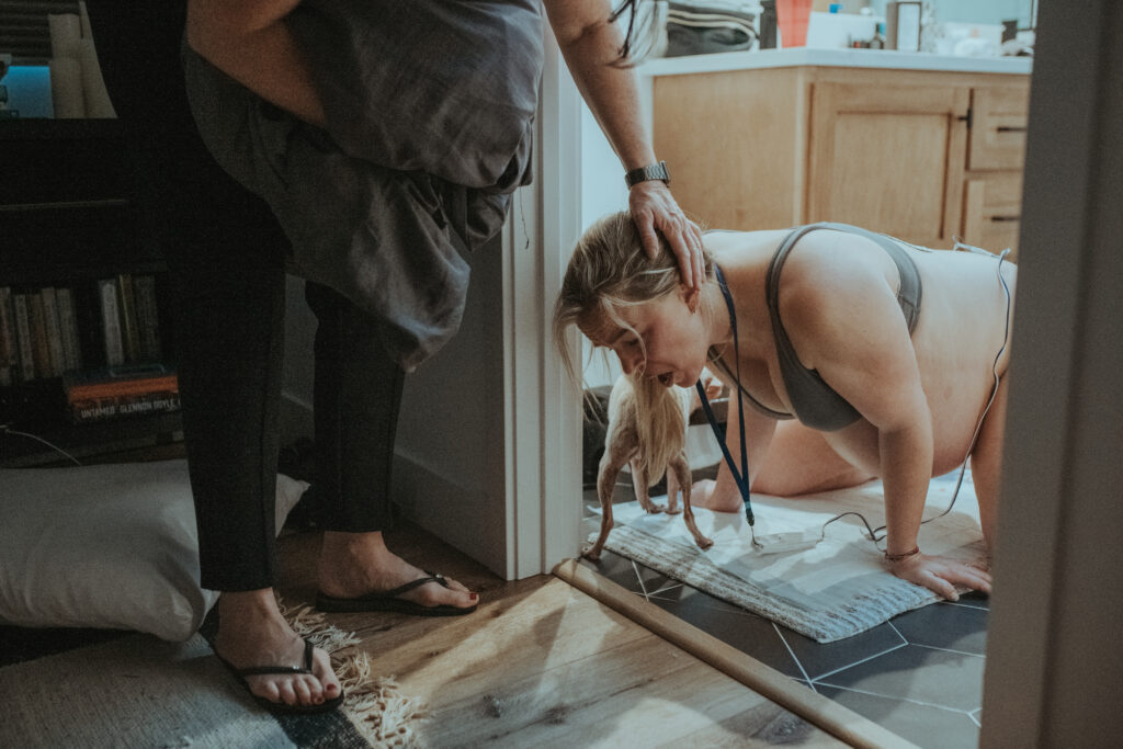 A precipitous home birth in West Los Angeles , captured by Los Angeles birth photographer #dearbirth