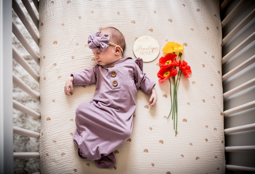 Babies and flowers photographer by Los Angeles newborn and birth photographer Dear Birth