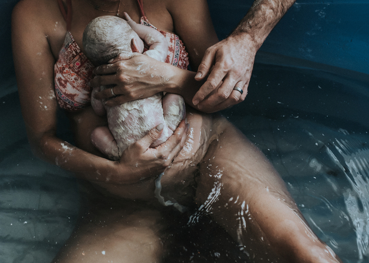 The benefits of vernix at birth as portrayed in this birth captured by Los Angeles birth photographer Diana Hinek for Dear Birth