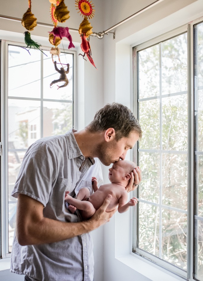 Kissing baby image captured by Los Angeles Pregnancy and Newborn Photographer Diana Hinek for #dearbirth
